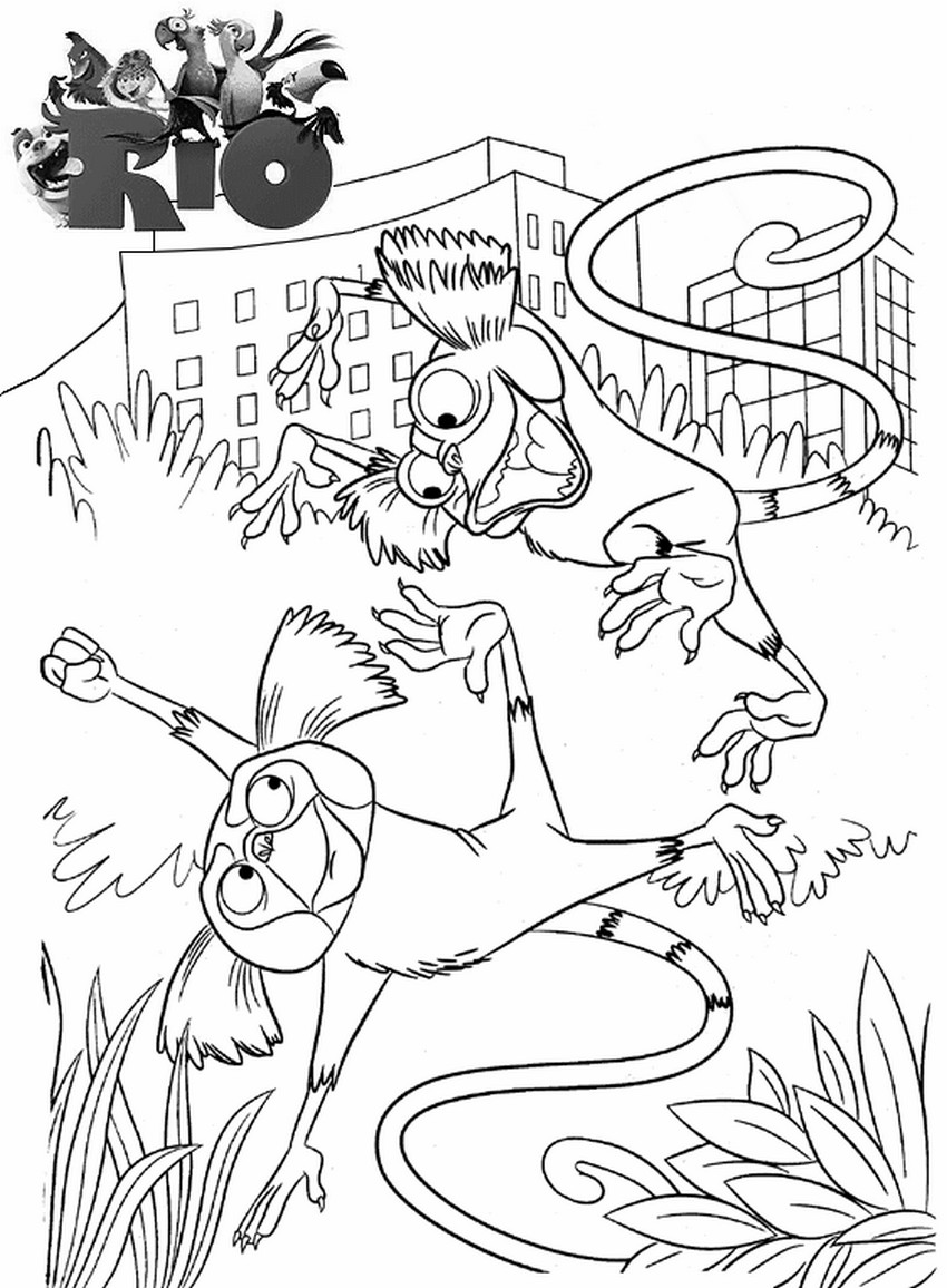 coloriage rio 2 les ouistitis